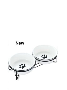New Signature Housewares Ceramic Pet Bowl Set & tags ⭐️⭐️⭐️⭐️